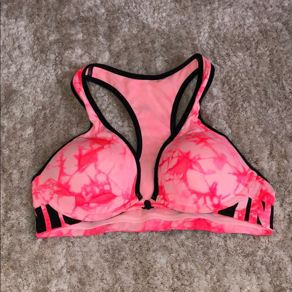 PINK tie-dye seamless push up bra